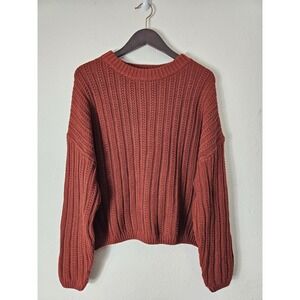 Universal Threads Women's Burnt Orange Cable Knit Sweater Size‎ XL Long Sleeve